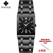 Load image into Gallery viewer, Relogio Masculino WWOOR Gold Watch Men Square Mens Watches Top Brand Luxury Golden Quartz Stainless Steel Waterproof Wrist Watch
