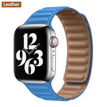 โหลดภาพลงในคลังภาพผู้ชม Leather Link strap For Apple watch band 44mm 40mm 38mm 42mm watchabnd original Magnetic Loop bracelet iWatch seires 3 5 4 6 SE
