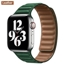 โหลดภาพลงในคลังภาพผู้ชม Leather Link strap For Apple watch band 44mm 40mm 38mm 42mm watchabnd original Magnetic Loop bracelet iWatch seires 3 5 4 6 SE
