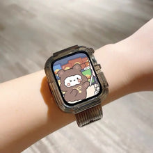 Load image into Gallery viewer, Newest Clear Band + Case for Apple Watch Series 6 SE 5 4 44mm 42mmTransparent for iwatch Strap 3 2 1  38mm 40mm Plastic Strap
