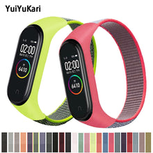 Load image into Gallery viewer, Bracelet for mi band 5 6 Strap Nylon Sport loop watch Belt pulsera correa Miband strap Wristband for xiaomi Mi band 4 3 Bracelet
