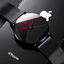 Ladda upp bild till gallerivisning, reloj hombre 2021 Fashion Watches Men Classic Black Ultra Thin Stainless Steel Mesh Belt Quartz Wrist Watch relogio masculino
