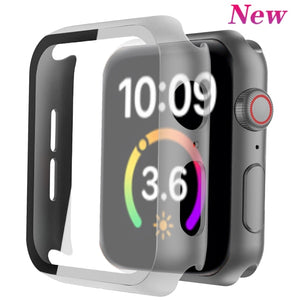 Cover for apple watch case 44mm 40mm 38mm 42mm iwatch case screen protector bumper Tempered Glass apple watch series 6 se 5 4 3