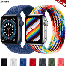 Load image into Gallery viewer, Braided Solo Loop For Apple Watch band 44mm 40mm 42mm 38mm Fabric Nylon Elastic Belt Bracelet iWatch 3 4 5 SE 6 Strap
