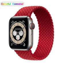 Load image into Gallery viewer, Solo Nylon Braid Strap for Apple Watch Band 6 se 5 4 3 44mm 40mm 38mm 42mm Elastic Sports Bracelet for IWatch Series 6 5 4 3 2 1
