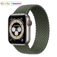 Load image into Gallery viewer, Solo Nylon Braid Strap for Apple Watch Band 6 se 5 4 3 44mm 40mm 38mm 42mm Elastic Sports Bracelet for IWatch Series 6 5 4 3 2 1
