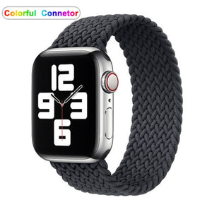 Solo Nylon Braid Strap for Apple Watch Band 6 se 5 4 3 44mm 40mm 38mm 42mm Elastic Sports Bracelet for IWatch Series 6 5 4 3 2 1