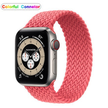 Load image into Gallery viewer, Solo Nylon Braid Strap for Apple Watch Band 6 se 5 4 3 44mm 40mm 38mm 42mm Elastic Sports Bracelet for IWatch Series 6 5 4 3 2 1
