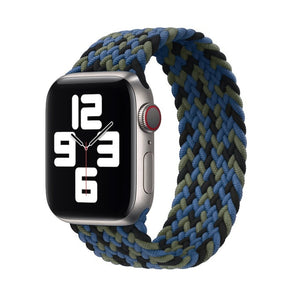 Solo Nylon Braid Strap for Apple Watch Band 6 se 5 4 3 44mm 40mm 38mm 42mm Elastic Sports Bracelet for IWatch Series 6 5 4 3 2 1