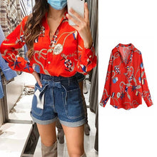 Load image into Gallery viewer, women satin blouse long sleeve zebra print shirts vintage office ladies tops femme chandails za 2020 fashion blusa de mujer ins
