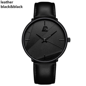 reloj hombre 2021 Fashion Watches Men Classic Black Ultra Thin Stainless Steel Mesh Belt Quartz Wrist Watch relogio masculino