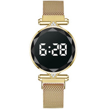 Load image into Gallery viewer, Luxury Digital Magnet Watches For Women Rose Gold Stainless Steel Dress LED Quartz Watch Female Clock Relogio Feminino Drop Ship
